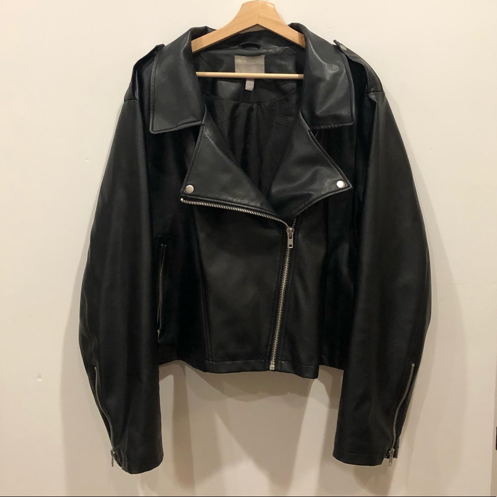 ASOS curve faux/vegan leather motorcycle jacket